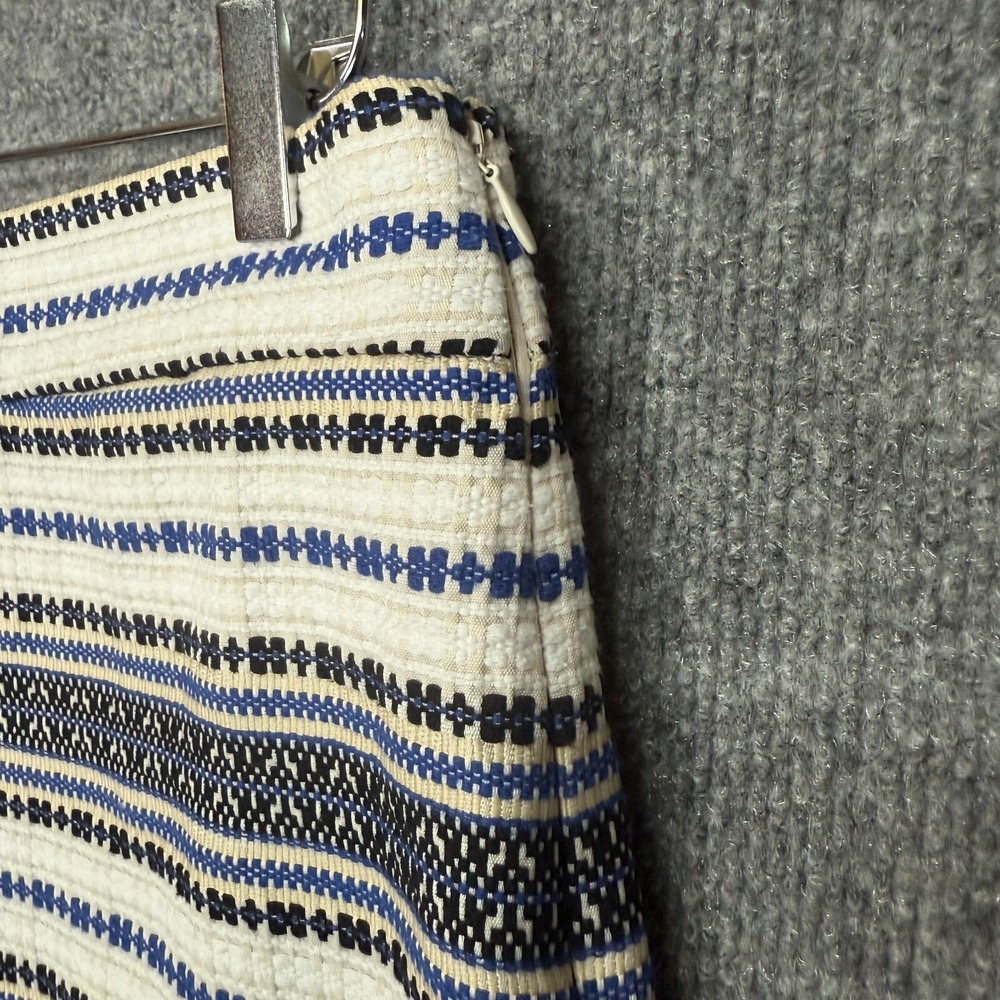 Gap Shorts Womens 12 Blue Black White Woven High Rise Side Zip Cotton Blend Boho - Picture 2 of 14